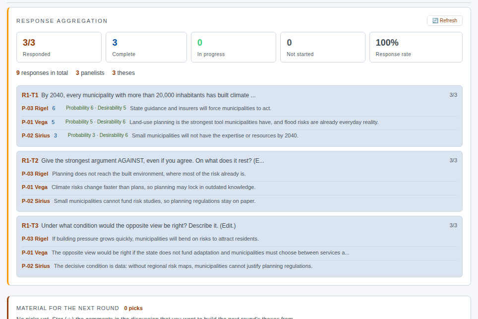 The response aggregation during the dialogue