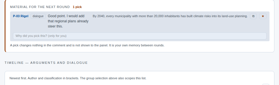 A picked comment waiting for round 2