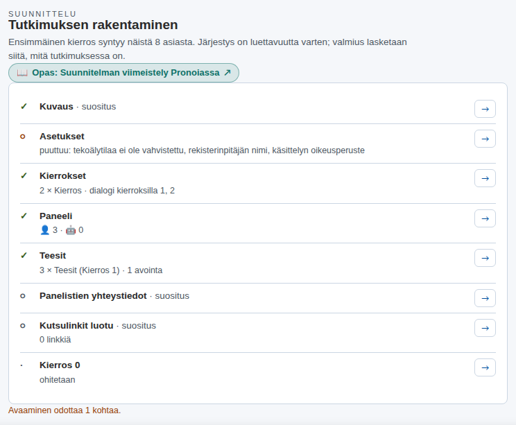 Yleiskuva heti luonnin jälkeen