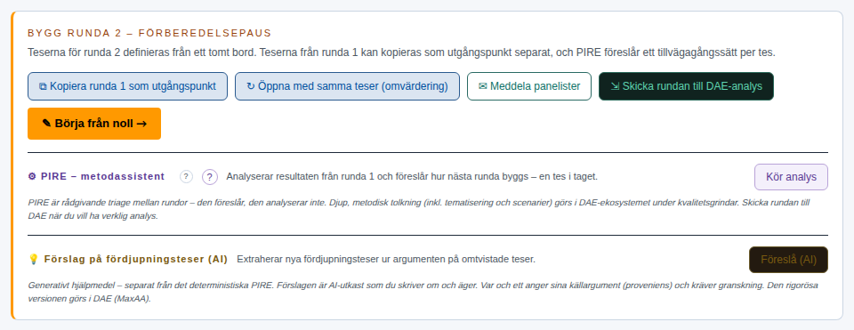 Förberedelse av runda 2