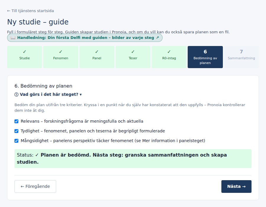Steg 6: bedömning av planen