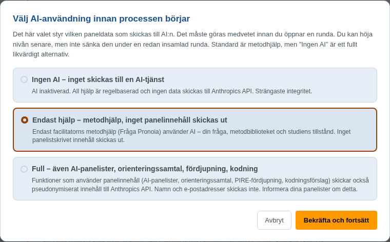 Val av AI-läge