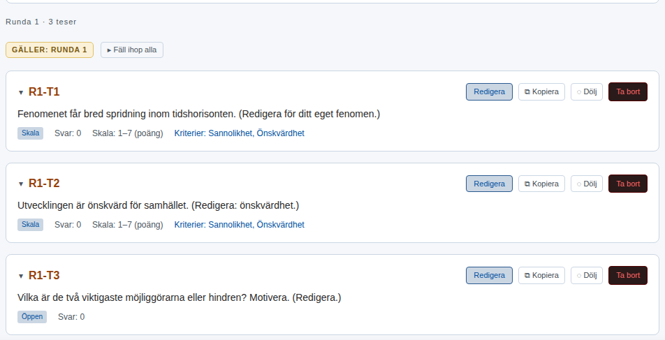 Mallens teser i runda 1